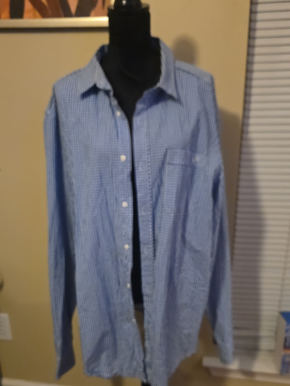 Sean John Light Blue Gingham Button-Down Shirt